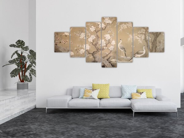 Obraz - Kreslená japonská krajina (210x100 cm)