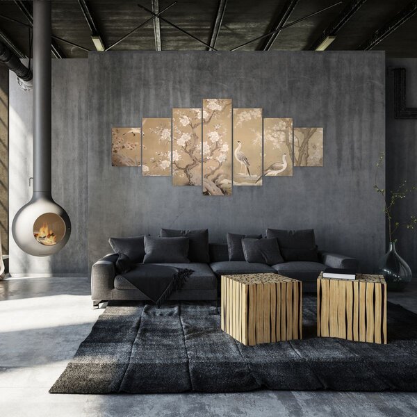 Obraz - Kreslená japonská krajina (210x100 cm)