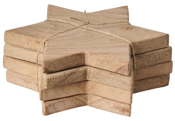 Dřevěný podtácek Star Acacia – set 4 ks