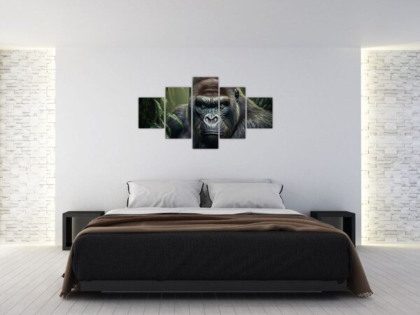 Obraz - Portrét gorily (125x70 cm)