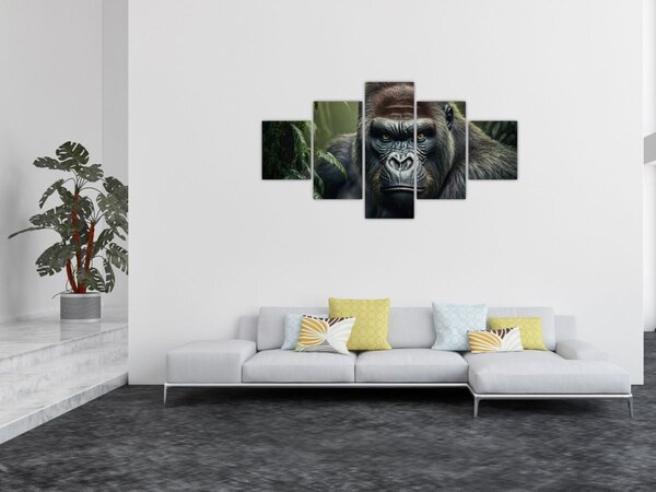 Obraz - Portrét gorily (125x70 cm)