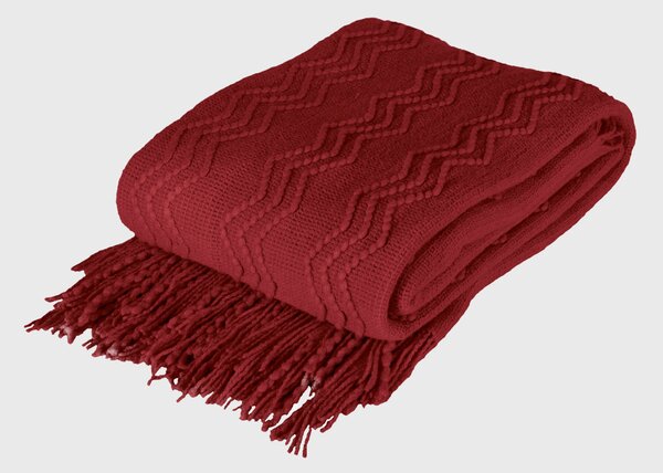Pletená deka Marilyn Red cihlová 170 cm
