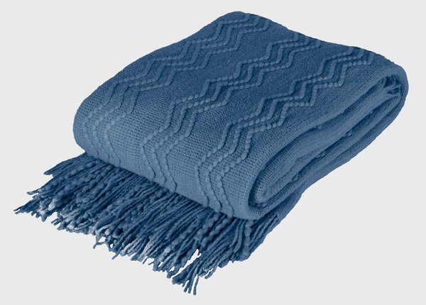 Pletená deka Marilyn Blue tmavěmodrá 170 cm
