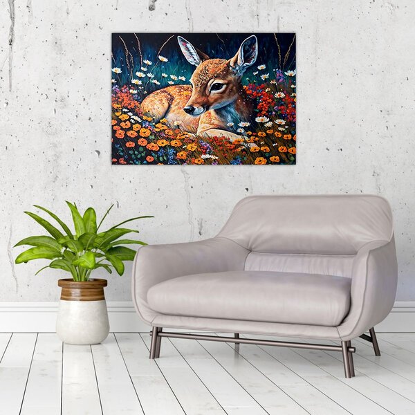 Obraz - Malované srně (70x50 cm)