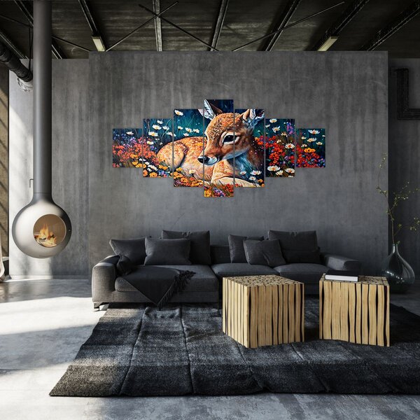 Obraz - Malované srně (210x100 cm)