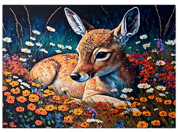 Obraz - Malované srně (70x50 cm)