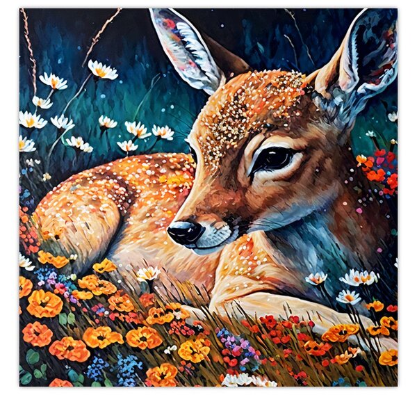 Obraz - Malované srně (30x30 cm)