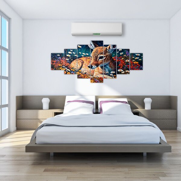 Obraz - Malované srně (210x100 cm)