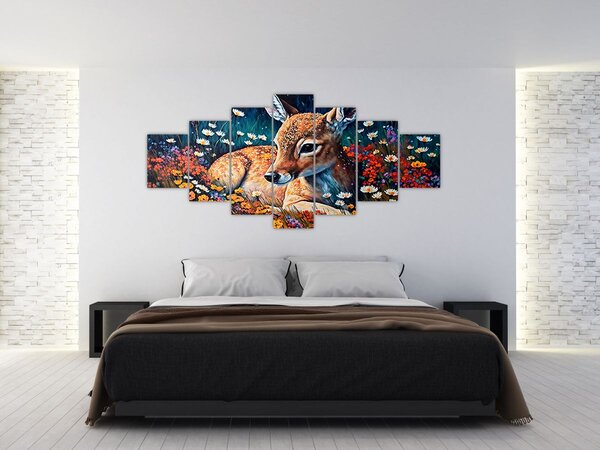Obraz - Malované srně (210x100 cm)