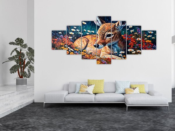 Obraz - Malované srně (210x100 cm)