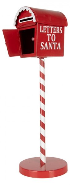 Červeno-bílá vánoční dekorační schránka na dopisy Letters to Santa – 15x50 cm
