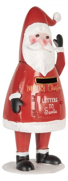 Kovová dekorační vánoční schránka na dopisy ve tvaru Santa Clause – 16x14x35 cm