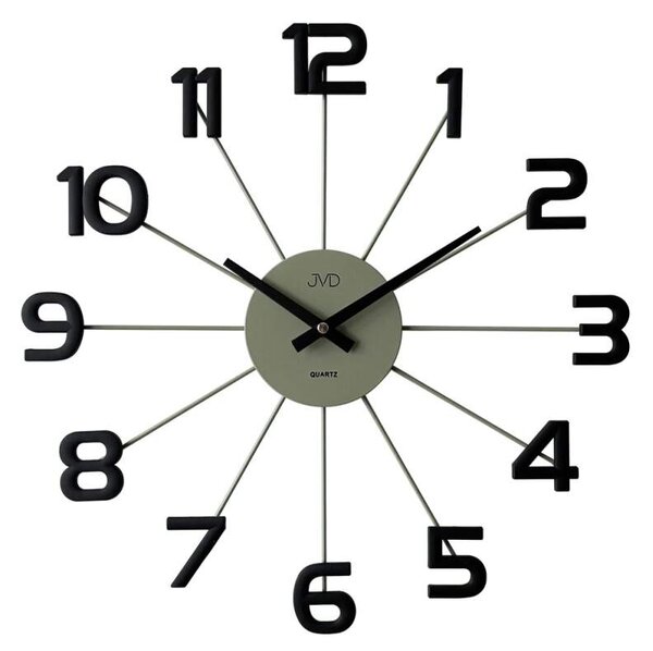 JVD Designové kovové černé paprskovité hodiny JVD HT119.2 ( )