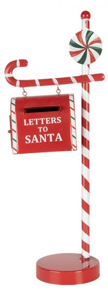 Kovová dekorační vánoční schránka na dopisy Letters to Santa – 20x12x51 cm