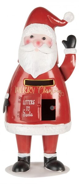Kovová dekorační vánoční schránka na dopisy ve tvaru Santa Clause – 16x14x35 cm