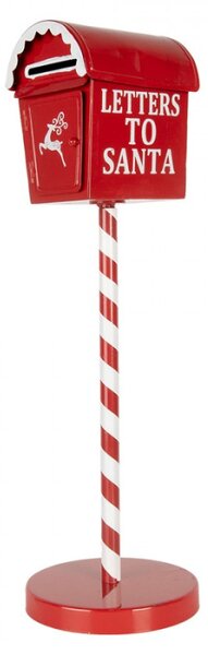 Červeno-bílá vánoční dekorační schránka na dopisy Letters to Santa – 15x50 cm