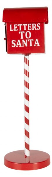 Červeno-bílá vánoční dekorační schránka na dopisy Letters to Santa – 15x50 cm