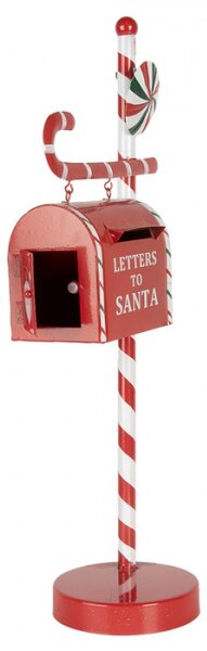 Kovová dekorační vánoční schránka na dopisy Letters to Santa – 20x12x51 cm