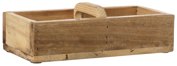 Dřevěný box s uchem Unique 30 cm – 2 přihrádky