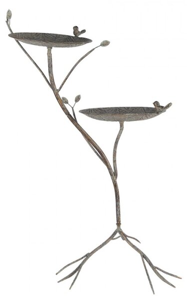 Kovové pítko pro ptáčky se 2 miskami Pimpelmees – 38x43x78 cm
