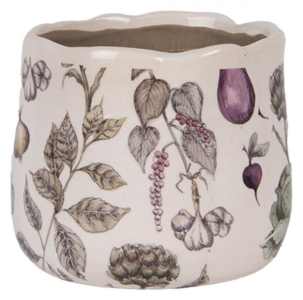 Keramický květináč s motivem zeleniny ze zahrádky The Kitchen Garden S – 14x12 cm