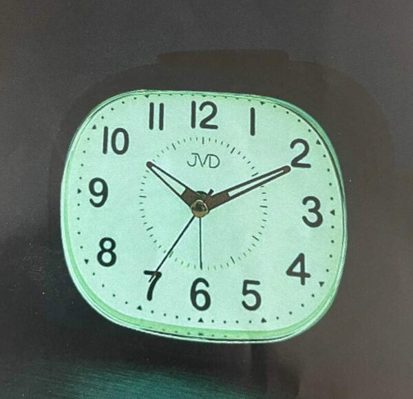 JVD Ručkový analogový netikající tichý budík JVD SRP8204.2 s luminiscenčním displejem