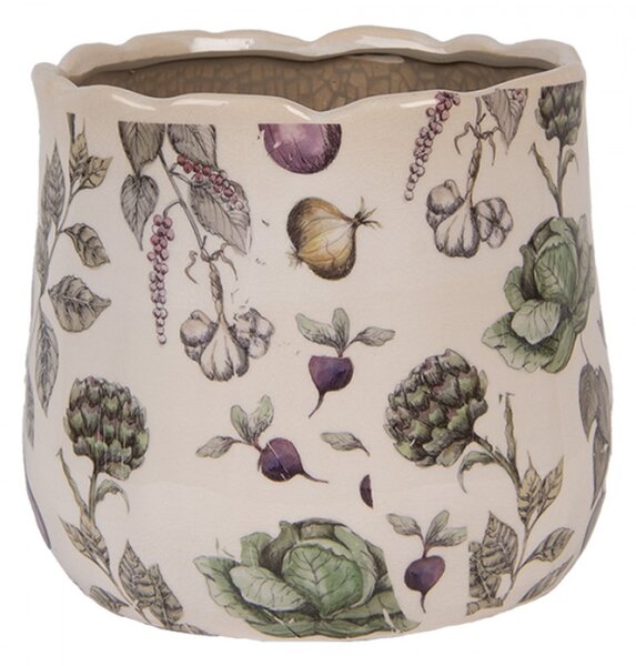Keramický květináč s motivem zeleniny ze zahrádky The Kitchen Garden M – 18x16 cm