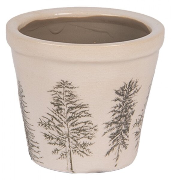 Keramický květináč se vzorem jehličnatých stromů Natural Pine Trees XS – 8x7 cm