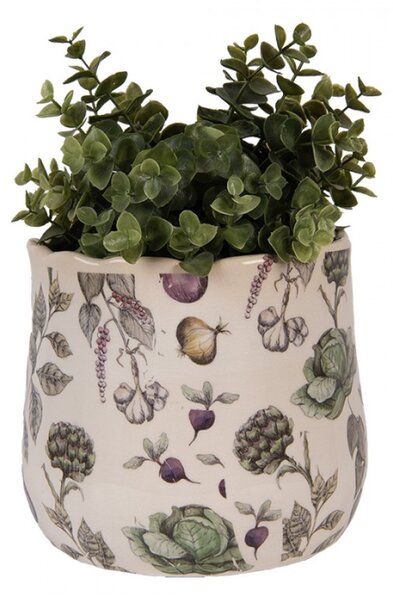 Keramický květináč s motivem zeleniny ze zahrádky The Kitchen Garden M – 18x16 cm