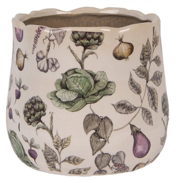 Keramický květináč s motivem zeleniny ze zahrádky The Kitchen Garden M – 18x16 cm