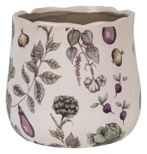 Keramický květináč s motivem zeleniny ze zahrádky The Kitchen Garden L – 21x19 cm