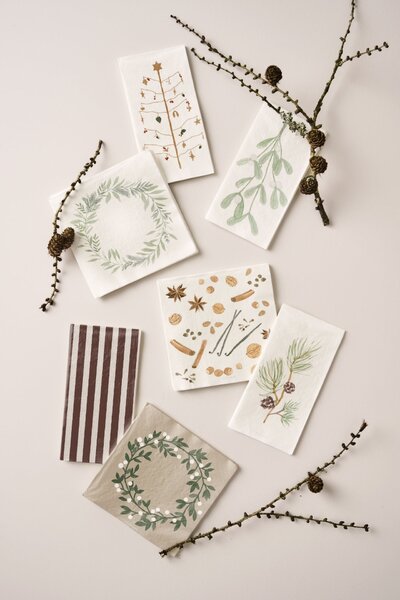 Papírové ubrousky Snowberry Wreath – 20 ks