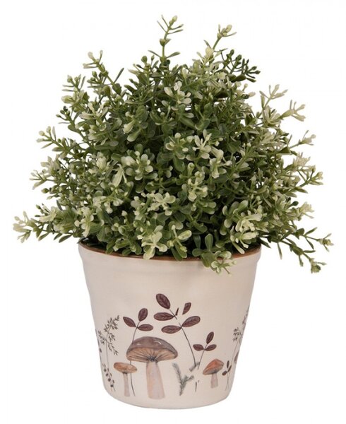 Keramický květináč s podzimním motivem přírody a houbiček Little Fall Jewels S – 12x11 cm