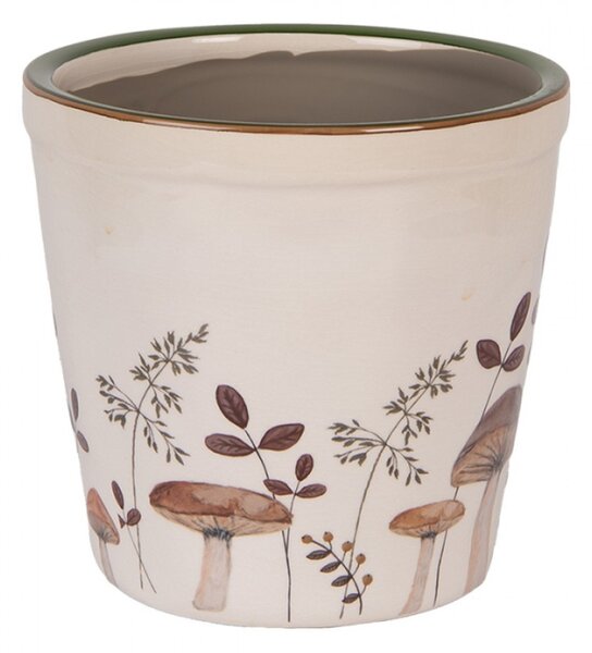 Keramický květináč s podzimním motivem přírody a houbiček Little Fall Jewels M – 15x14 cm