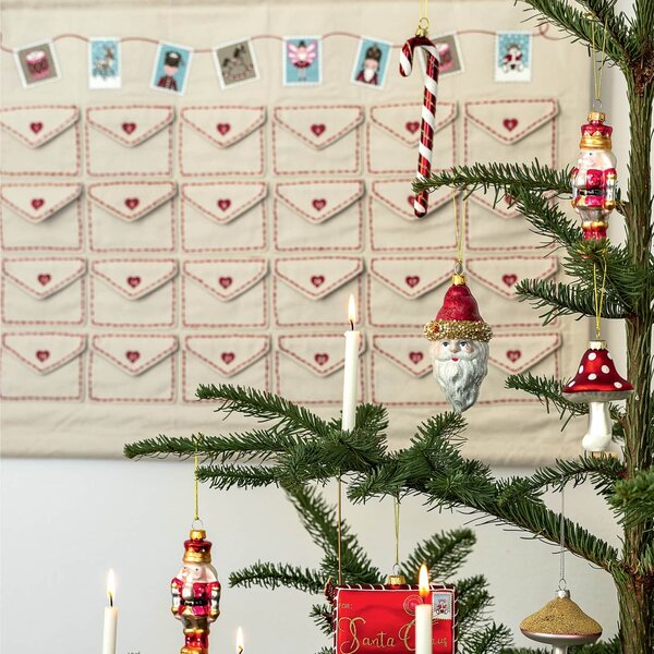 Textilní adventní kalendář Xmas letter white