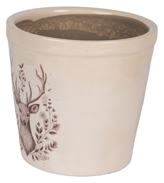 Keramický květináč s motivem jelena Gentle Wilderness M – 15x14 cm