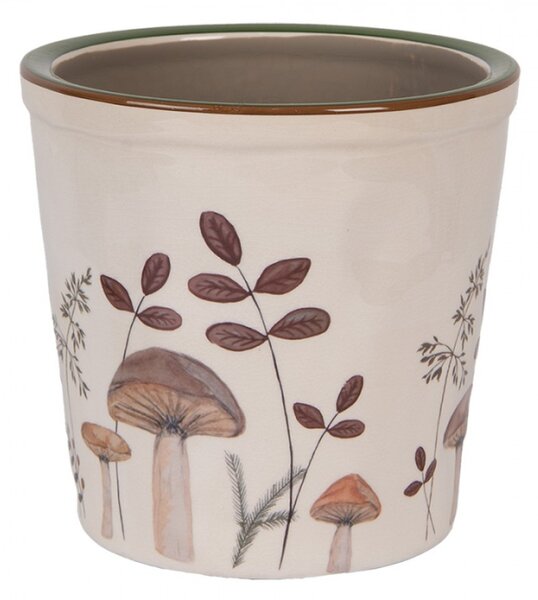 Keramický květináč s podzimním motivem přírody a houbiček Little Fall Jewels L – 17x16 cm