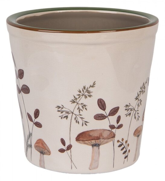 Keramický květináč s podzimním motivem přírody a houbiček Little Fall Jewels L – 17x16 cm