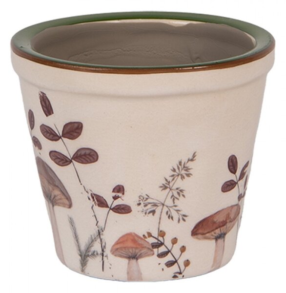 Keramický květináč s podzimním motivem přírody a houbiček Little Fall Jewels XS – 8x7 cm