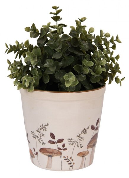 Keramický květináč s podzimním motivem přírody a houbiček Little Fall Jewels M – 15x14 cm