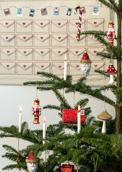 Textilní adventní kalendář Xmas letter white