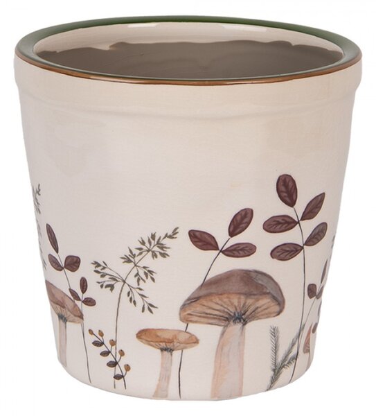 Keramický květináč s podzimním motivem přírody a houbiček Little Fall Jewels M – 15x14 cm