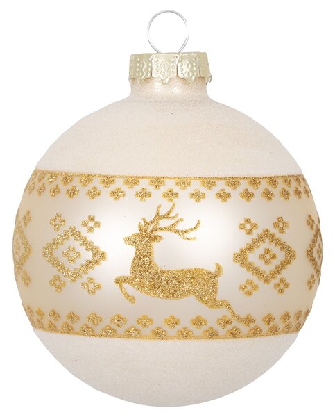 Skleněná vánoční baňka Winter Deer