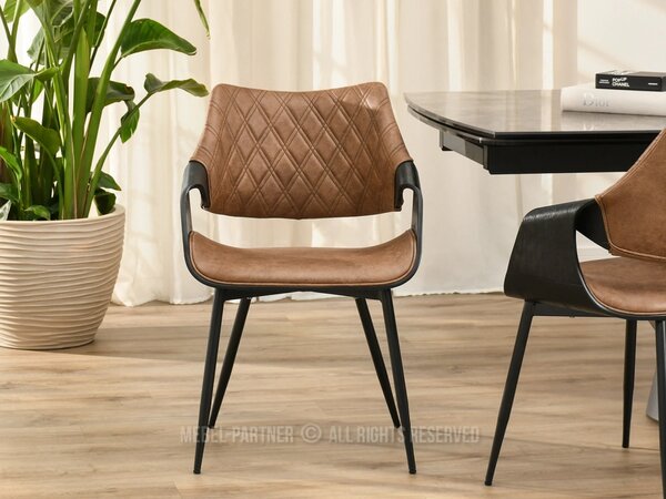 Designová jídelní židle NENET - černá / hnědá