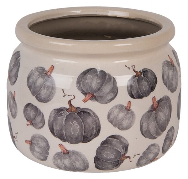 Keramický květináč s motivem dýně Country-Style Pumpkin L – 20x15 cm