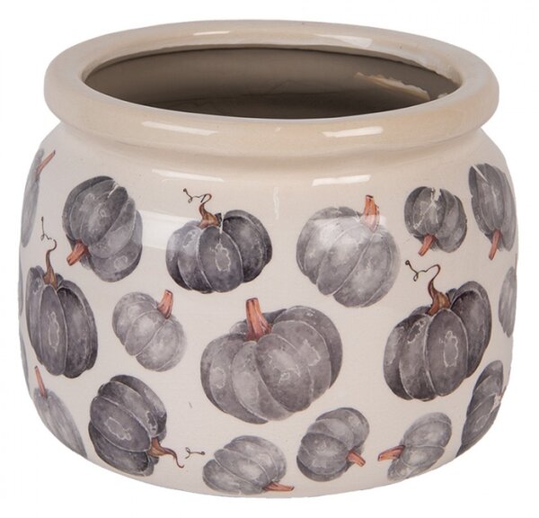 Keramický květináč s motivem dýně Country-Style Pumpkin L – 20x15 cm