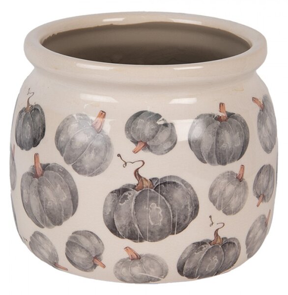 Keramický květináč s motivem dýně Country-Style Pumpkin M – 16x13 cm
