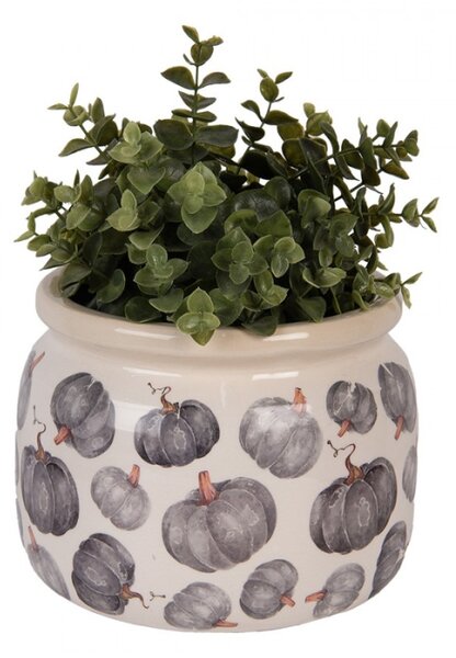 Keramický květináč s motivem dýně Country-Style Pumpkin L – 20x15 cm