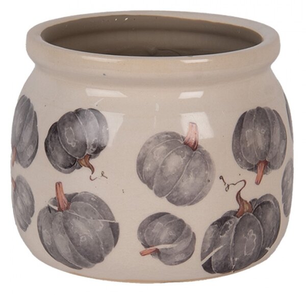 Keramický květináč s motivem dýně Country-Style Pumpkin S – 12x10 cm