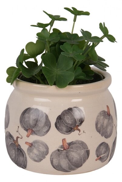 Keramický květináč s motivem dýně Country-Style Pumpkin S – 12x10 cm